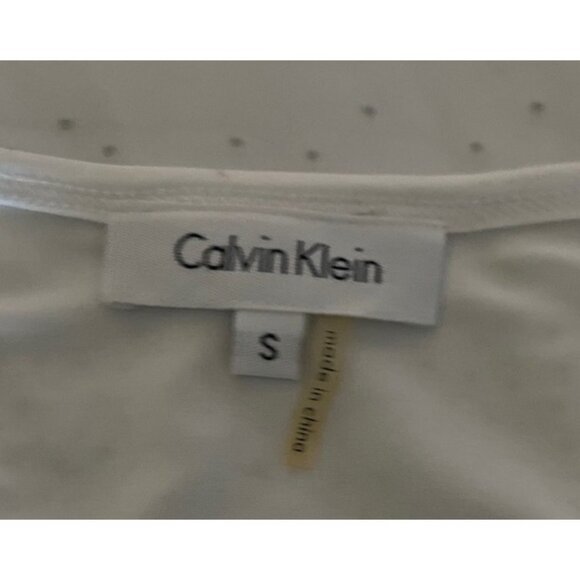 Calvin Klein White Silver Embellished Shell -- Small - Picture 7 of 8